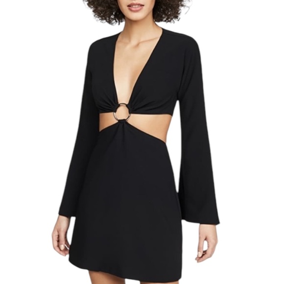 5à7 CINQ A SEPT Women’s Cut Out Black Mini Dress - Picture 2 of 15